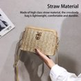 thumbnail image 4 of Bolso de hombro tipo bandolera de paja a la moda para mujer, bolso de cuero tejido, bolso de mano para vacaciones en la playa, bolso de mano con Bolsas de mensajero y de hombro Marrón claro Minnieouse AP018990-02, 4 of 6