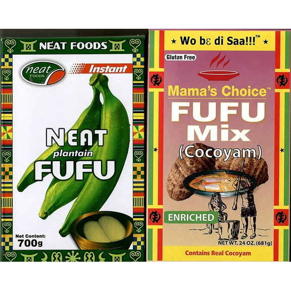 Plantain Fufu Flour (700g) and Cocoyam Fufu Flour (681g) Combination Pack
