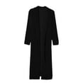 thumbnail image 5 of Brnmxoke Women's Long Velvet Cardigan Jacket Casual Open Front Long Sleeve Vintage Lapel Cardigan Coats Solid Velour Maxi Cardigan Sweater Black,XXL, 5 of 7