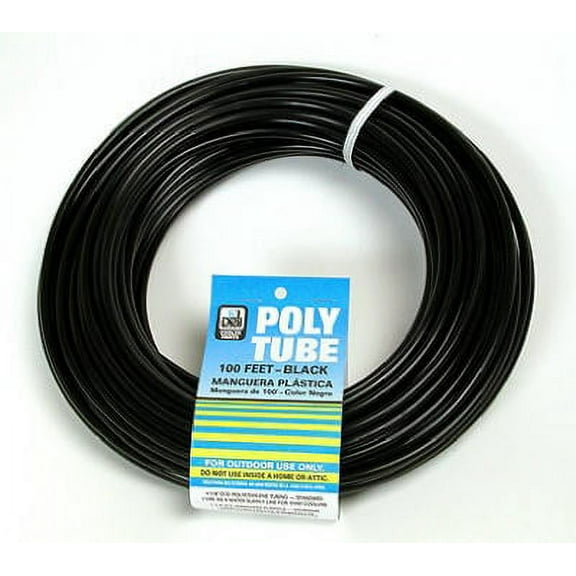 100' Black Poly Tubing 1/4" O.D., Each