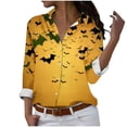 thumbnail image 2 of WFJCJPAF 2025 New Product Sexy Blouses for Women Date Night,Women's Hallowmas Printed Casual Button Shirt Long Sleeved Turndown Collar Blouse - Yellow XL, 2 of 6