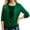 Green, variant on Ladies Tshirts Ladies Solid Sequined Long Sleeve Loose Smocked 2 Piece Tops Shirt Women Pink S