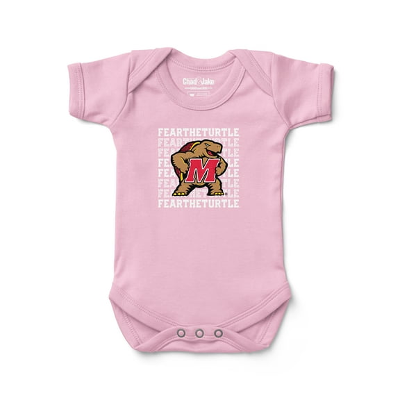 Infant Chad & Jake Pink Maryland Terrapins Retro Fear The Turtle Bodysuit