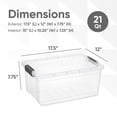 thumbnail image 2 of Superio Clear Storage Boxes with Lids, Plastic Container Bins for Organizing, Stackable Crates, BPA Free, Non Toxic, Odor Free, Organizers for Home, Office, School, and Dorm, 21 Quart, 3 Pack, 2 of 9