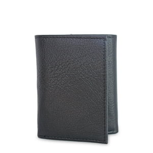 George Men's American Bison Leather Trifold Wallet