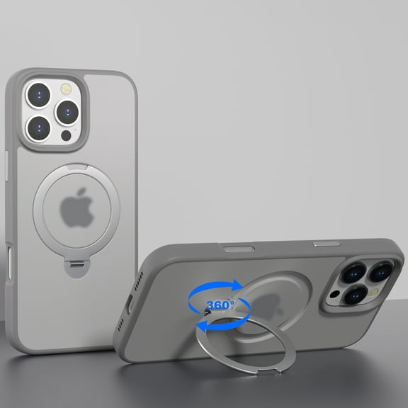 Magnetic Case for iPhone 16 Pro Max 6.9 inch with 360 Rotatable Ring Stand, Compatible with MagSafe Car Phone Mount, Cases Cover Phone Holder for Desk Meeting/Videos
