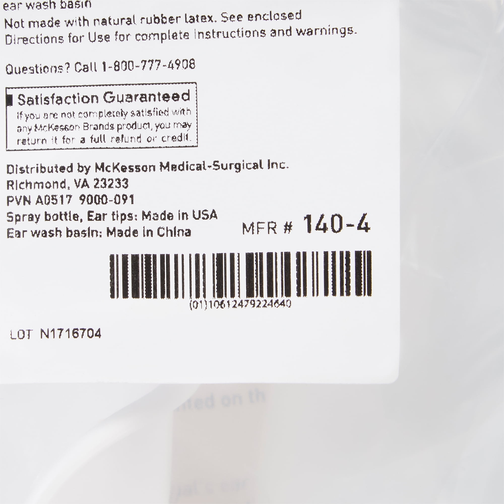 McKesson Ear Wash System Kit, Rigid Tube, Ear Wash Basin, and Ear Tips, 16 oz Bottle, 1 Count, 1 Pack