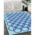 thumbnail image 3 of Ahgly Company Machine Washable Indoor Rectangle Transitional Blue Ribbon Blue Area Rugs, 3' x 5', 3 of 7