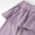 thumbnail image 5 of SEAOPEN Girls School Uniform Pants Kids Clothes Ruffle Tutu Leggings with Skirt Footless Skirt Pants Cotton Ruffle Tutu Pants Sale Purple,7-8 Years, 5 of 7