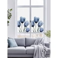 thumbnail image 4 of Non-Adhesive Static Cling Window Tint, Blue Tulips Window Privacy Film Frosted, Spring Summer Floral Rustic Botanical Insulated Windows Frosted Films for Living room, 35.4 x 78.7 Inches, 4 of 9