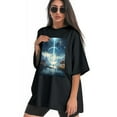 thumbnail image 3 of Plus Size Shirt for Women Black Tops for Women Short Sleeves Shirt for Women Quantum World T Shirt Crewneck Shirt for Women XS, 3 of 5
