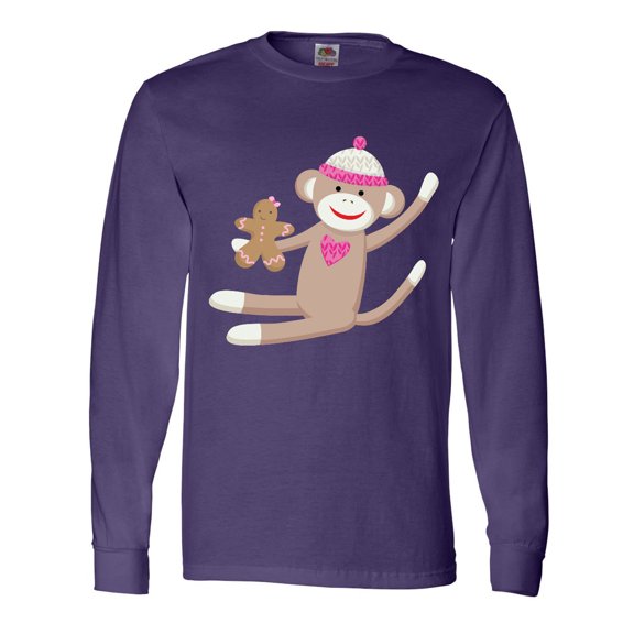 Inktastic Sock Monkey Gingerbread Long Sleeve T-Shirt