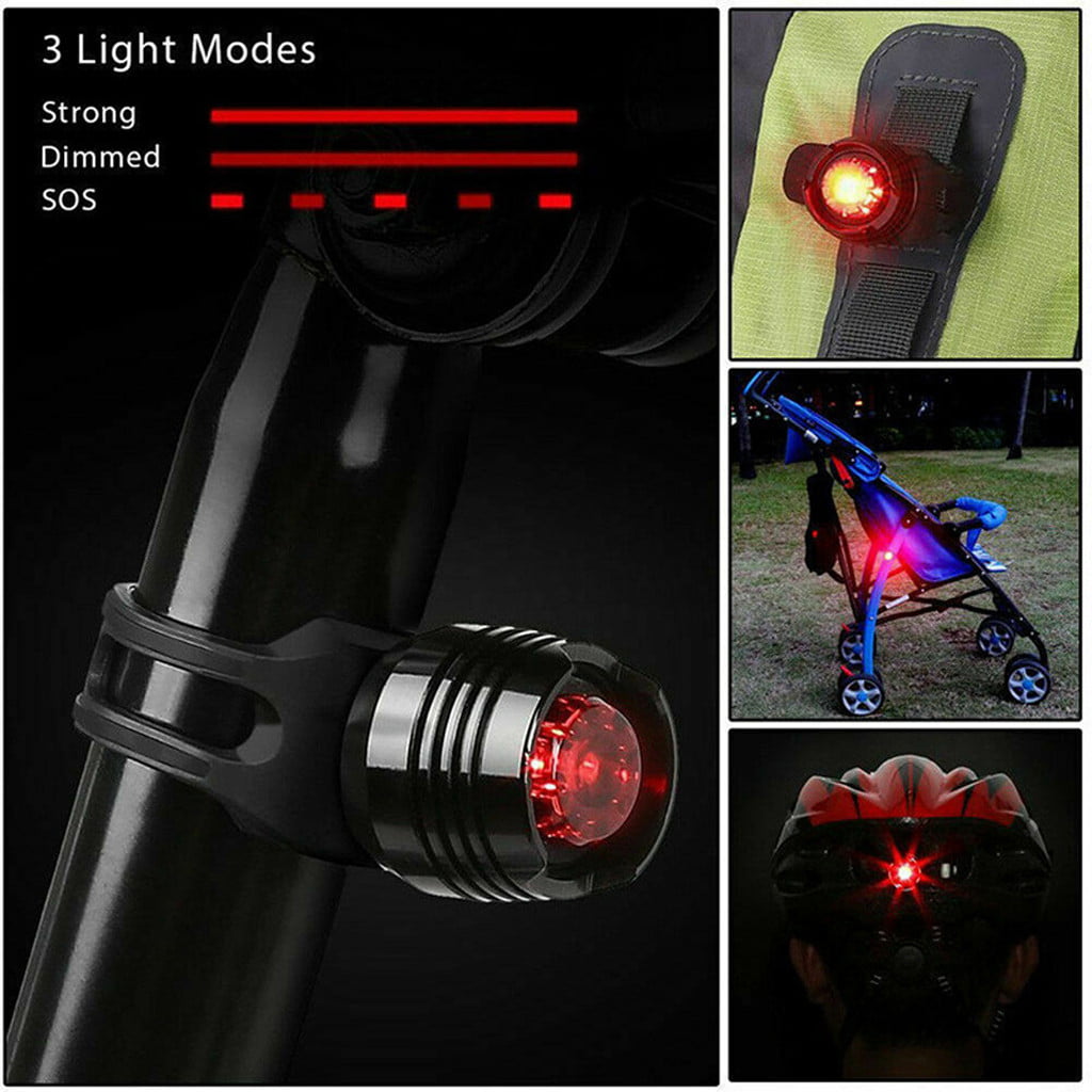 USB Rechargeable Cycling Bicycle Bike 3LED Head Front Light Tail Rear Lamp Torch 