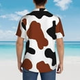 thumbnail image 6 of Goofa Brown Black Cow Hawaiian Shirt for Men, Unisex Summer Beach Casual Short Sleeve Button Down Shirts,Aloha Tropical Floral print shirt-Small, 6 of 9