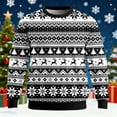 thumbnail image 2 of Christmas Sweatshirt for Men Cute Graphic Tops Ribbed Knit Sweatshirt Casual Soft Warm Pullover Winter Outdoor Activities Holiday Crewneck Long Sleeve Pullover Top Black L, 2 of 3