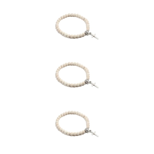 relayinert Bracelets Pendentifs Croix Confortable pour Look Tendance Large Application Léger Fil Jaune Pin 3Set