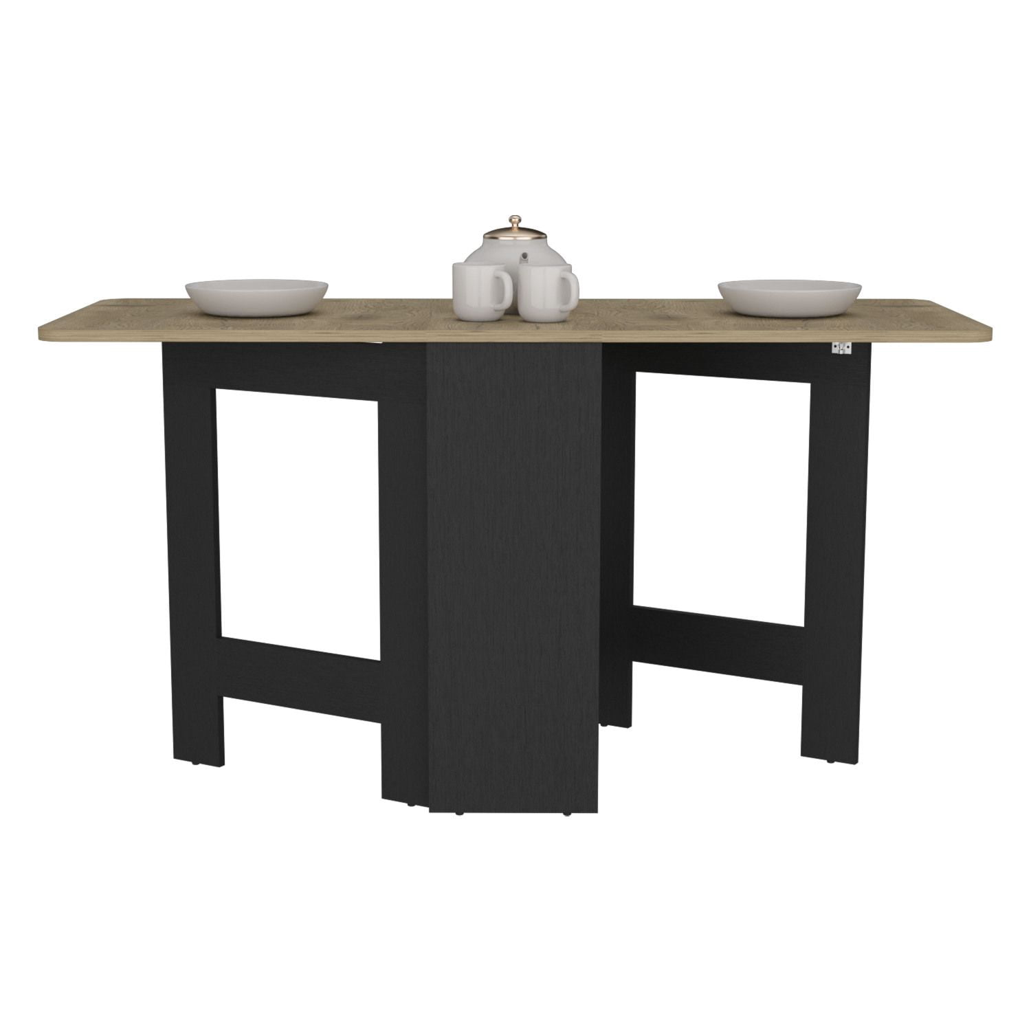 Asteroutdoor Gateleg Folding Table, Space-Saving, 12.3 in to 58.7 in Wide, 22 lb Capacity, 30.9 in High, Multicolor, for Dining Room