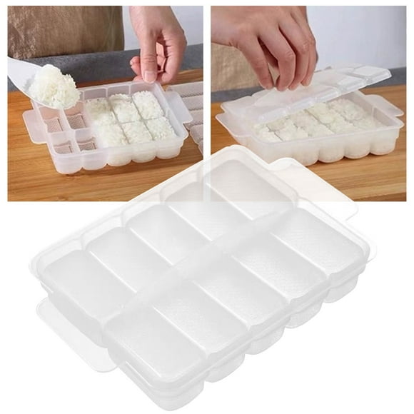10-in-1 Handheld Japanese Onigiri Maker - Onigiri & Sushi Mold, Rectangular Nigiri Rice Mold for Food & Homemade Sushi Rolls