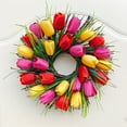 thumbnail image 4 of Guirnaldas Día de la Madre Tulipanes Corona Día de la Madre Decoración de Puerta Flores Simuladas Corona de Primavera y Verano Decoración del Hogar una decoración, 4 of 6
