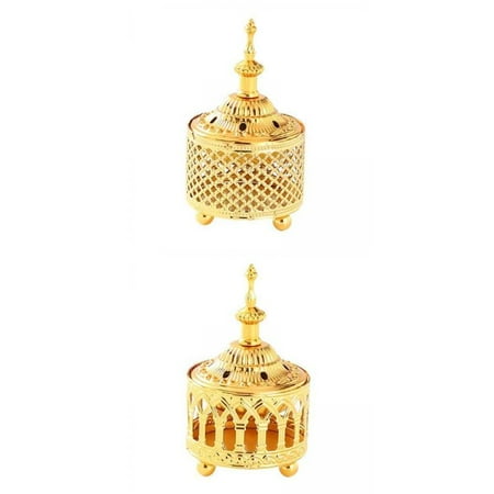 

2x Delicate European Style Metal Incense Burner Holder Burning Box Decor