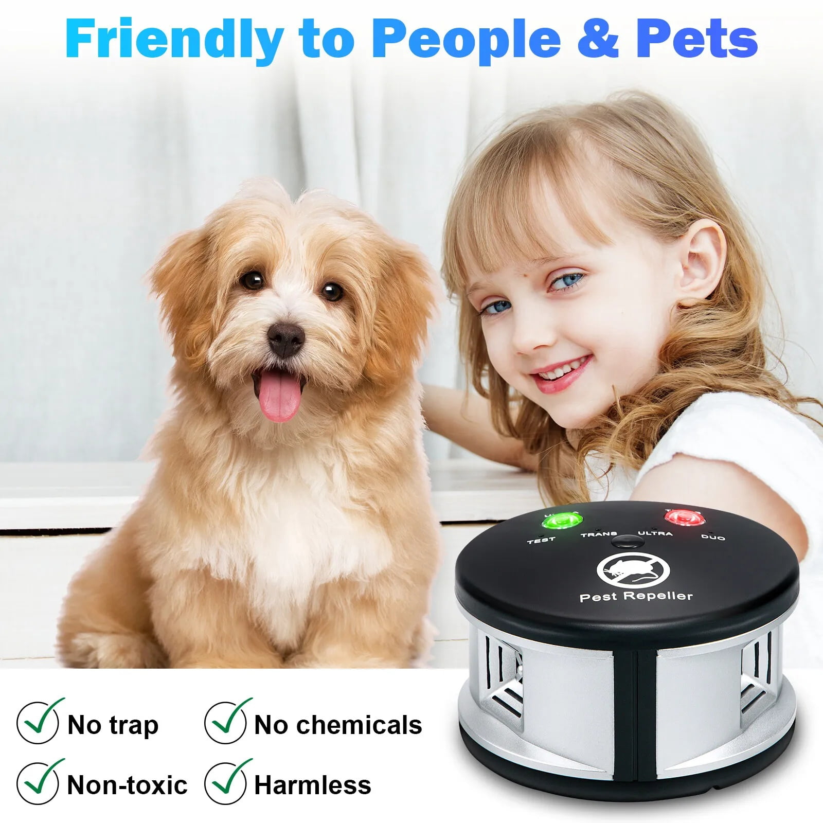 Ultrasonic Pest Repeller Indoor Upgraded High-Power, 360° Electronic Mouse Rodent Deterrent Pest Control Indoor for Squirrel Rat Mice Bugs Roach Spider Repelent Device with 4 Mode Switching