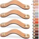 thumbnail image 1 of 4pcs Leather Furniture Handle, Cupboard Door Knob Leather Handle Drawer Knob, Vintage Furniture Handle for Cabinets, Dresser, Kitchen (Beige, 128mm), 1 of 4