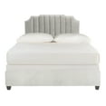 thumbnail image 2 of SAFAVIEH Streep Modern Glam Upholstered Bed Frame, Full, Pewter, 2 of 7