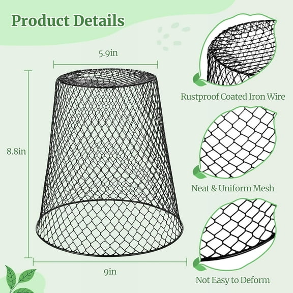 12 Pack Chicken Wire Plant Covers - Heavy Duty Metal Cloche for Garden
