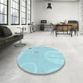 thumbnail image 4 of Ahgly Company Machine Washable Indoor Rectangle Transitional Tron Blue Area Rugs, 2' x 4', 4 of 7