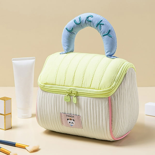 Funny Cabin Storage Bag | Portable Travel Toiletry Organizer | Thickened Durable Makeup Bag | Large Capacity Cosmetic Case | Soft Handheld Strap | 18x13x17.5cm | 1 Pack