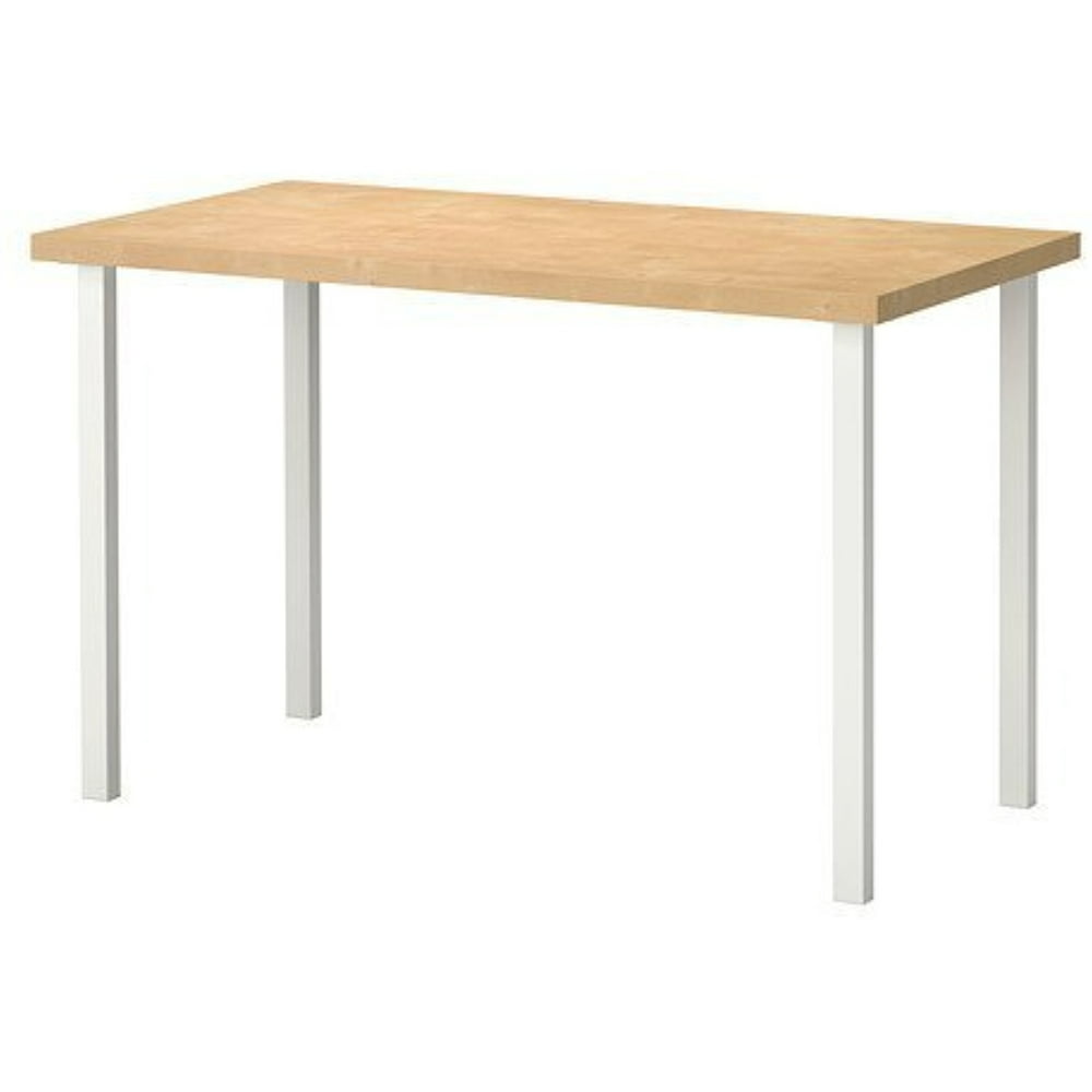 New Linnmon Ikea Desk With Upgraded Square Legs 47 Inch Birch\ White