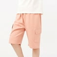 thumbnail image 4 of Odeerbi 4-12 Years Kids Boys Girls Cargo Shorts Summer Cotton Bermuda Shorts Athletic Sports Shorts Solid Color Cute Shorts, 4 of 7