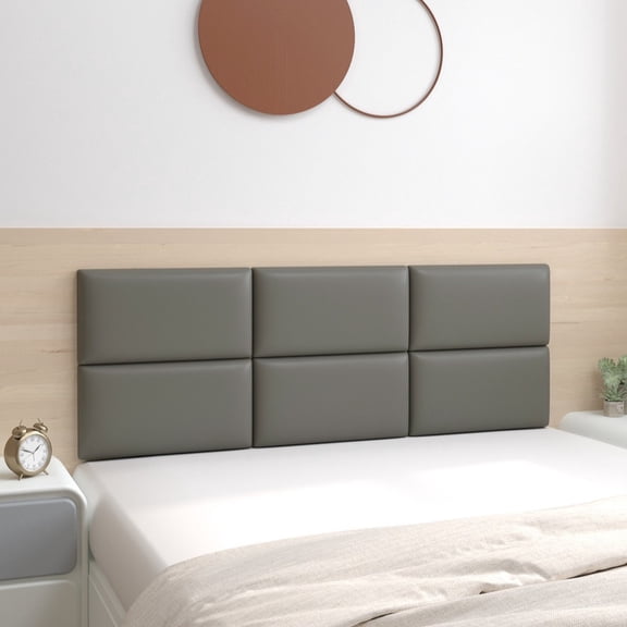 Zhuge 59*19.7in Wall-Mounted Upholstered Headboard Panels, Anti-Collision Shock-Absorbent Wall Padding for Playroom, Bedroom & Nursery Modern Accent Wall Decor, Dark Grey B