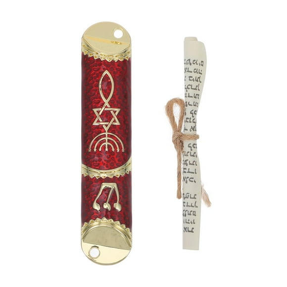HLONK Mezuzah Crafted Judaica Door Mezuza Metal Mezuzah Jewish Religious Door Mezuzah with Scroll