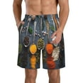 thumbnail image 2 of Uemuo Various Herbs And Spices In Spoons Pattern Men's Swim Trunks Hawaiian Beach Bathing Suit Swimsuits Beach Quick-Dry Shorts with Pockets-XX-Large, 2 of 9