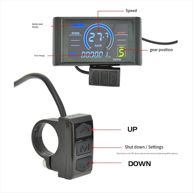 NFC Inductive Mountain Bike LCD Smart Meter SW900 Electric Bicycle Six-Core Waterproof Speed Control Display