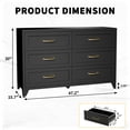 thumbnail image 2 of Aukfa 6-Drawer Tall Metal Dresser, Steel Storage Chest with Quiet-Glide Drawers, Scratch-Resistant Bedroom Cabinet, 2 of 8