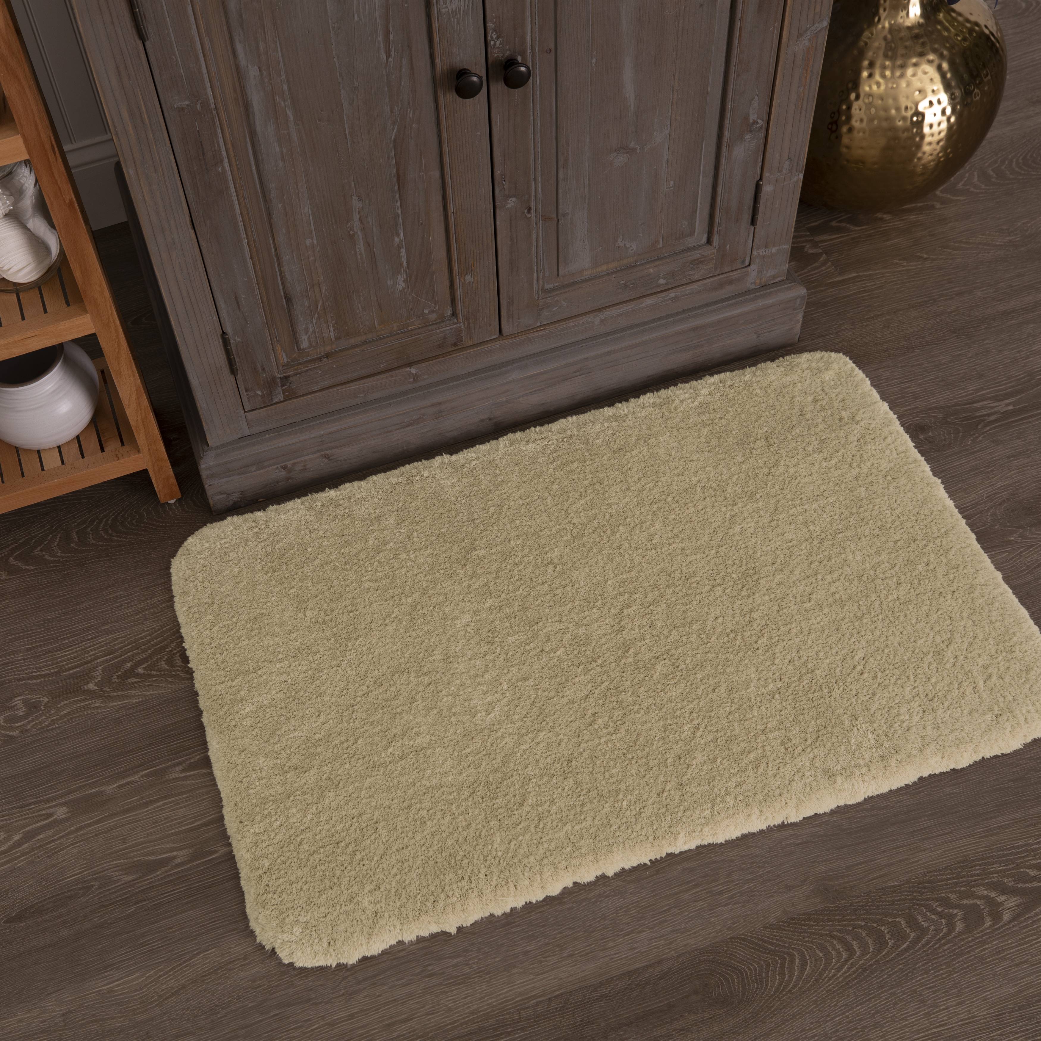 Hotel Style Micropoly Bath Rug, Fruit Khaki, 21" x 34"