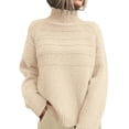 thumbnail image 1 of Suéter PRETTYGARDEN Otoño 2025 Tejido Grueso Pulóver XL Beige, 1 of 6