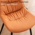 thumbnail image 5 of YOUNIKE Dining Chairs, Set of 2, Faux Leather Dining Chairs, Mid-Century Modern Upholstered Seat, No Armrests, No Wheels, Suitable for Family Living Rooms, Cafeterias, Camel, 5 of 7
