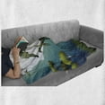 thumbnail image 6 of Dinosaur Soft Flannel Fleece Throw Blanket, Cartoon Style Dinosaurs Flying on Full Moon Night Enchanted Forest, Cozy Plush for Indoor and Outdoor Use, 60" x 80", Green White Blue, by Ambesonne, 6 of 6