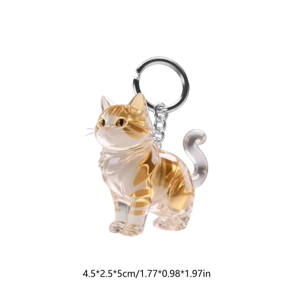 OCCOA Pet Hair Keepsake Box Keychain for Cats and Dogs Memorial, Transparent Pendant Locket for Pet Fur Remembrance, Mini Storage Container, A