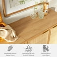 thumbnail image 4 of EYYTHUNG Accent Storage Cabinet Set of 3 Sideboard with Rattan Doors, Boho Farmhouse Buffet Cabinet Adjustable Shelf Credenza, Natural Oak, 4 of 8