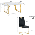 thumbnail image 2 of Modern Dining Room Set,71" White Dining Table Sets For 6,1 Table and 6 Chairs, 2 of 8