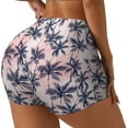 thumbnail image 2 of Sigee Tropics Palm Trees Print Women's High Waist Workout Shorts - Squat Proof, Tummy Control, Yoga and Gym Activewear-, 2 of 9