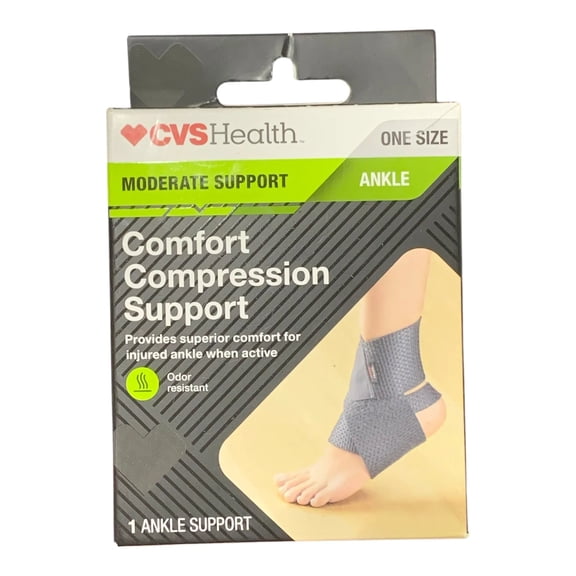CVS Health Ankle Support with Quick Strap - Moderate Support, One Size ...