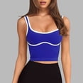 thumbnail image 3 of Cropped Tank Tops for Women High Impact Push Up Racerback Sleeveless Contrast Binding Workout Yoga Gym Tanks, 3 of 7