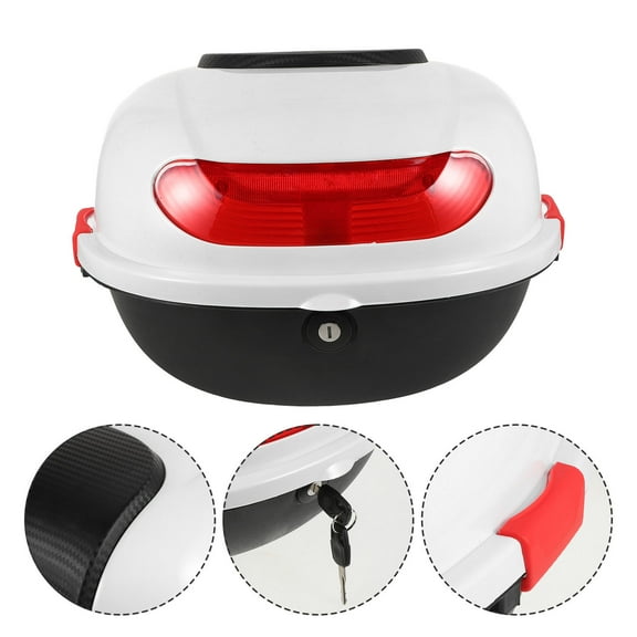 HEANUJJ White Motorcycle Rear Top Box Multifunctional Luggage Storage Carrier