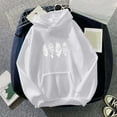 thumbnail image 2 of Gibobby Túnica de moda Sudadera de mujer de manga larga con estampado diario Sudadera larga con capucha Sudadera con cordón Estampado （Blanco， M), 2 of 4
