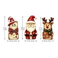 thumbnail image 2 of 3-Piece Christmas Wooden Figurines Set - Vintage Santa Snowman Reindeer Desktop Ornaments - Distressed Wood Holiday Mantel Shelf Decor, Indoor Xmas Home Party Gift, 2 of 7
